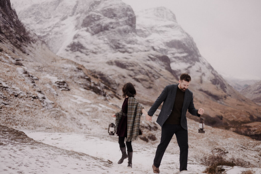 Snowy Glencoe Engagement