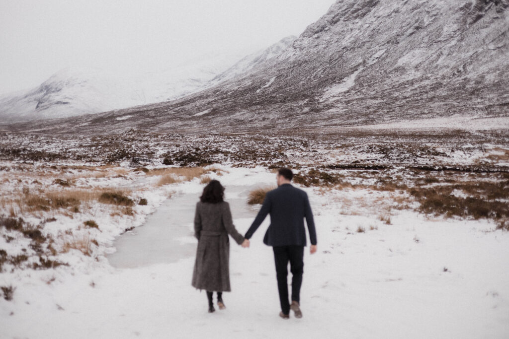 Snowy Glencoe Engagement