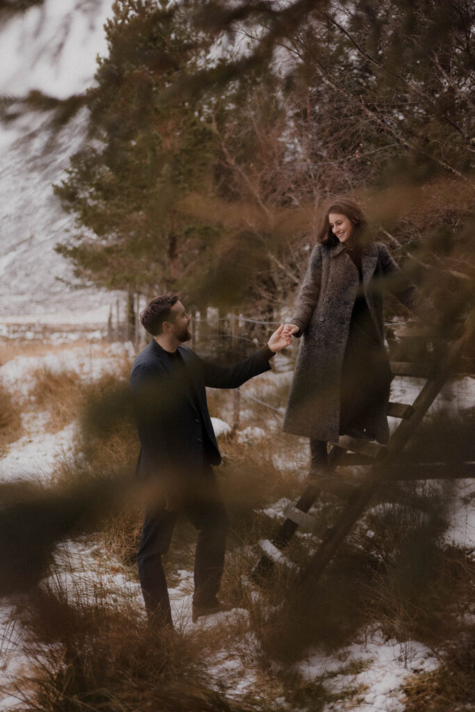 Snowy Glencoe Engagement