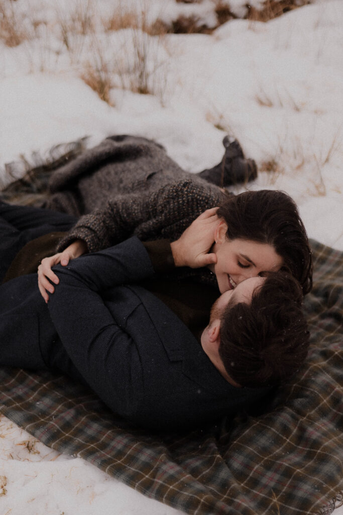 Snowy Glencoe Engagement