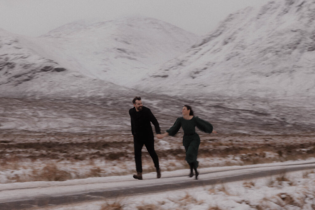 Snowy Glencoe Engagement