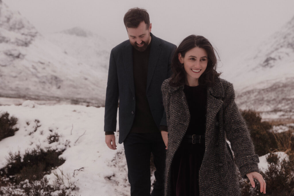 Snowy Glencoe Engagement