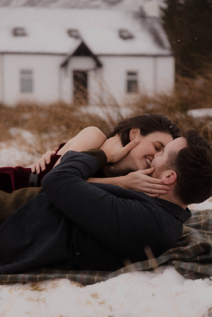 Snowy Glencoe Engagement