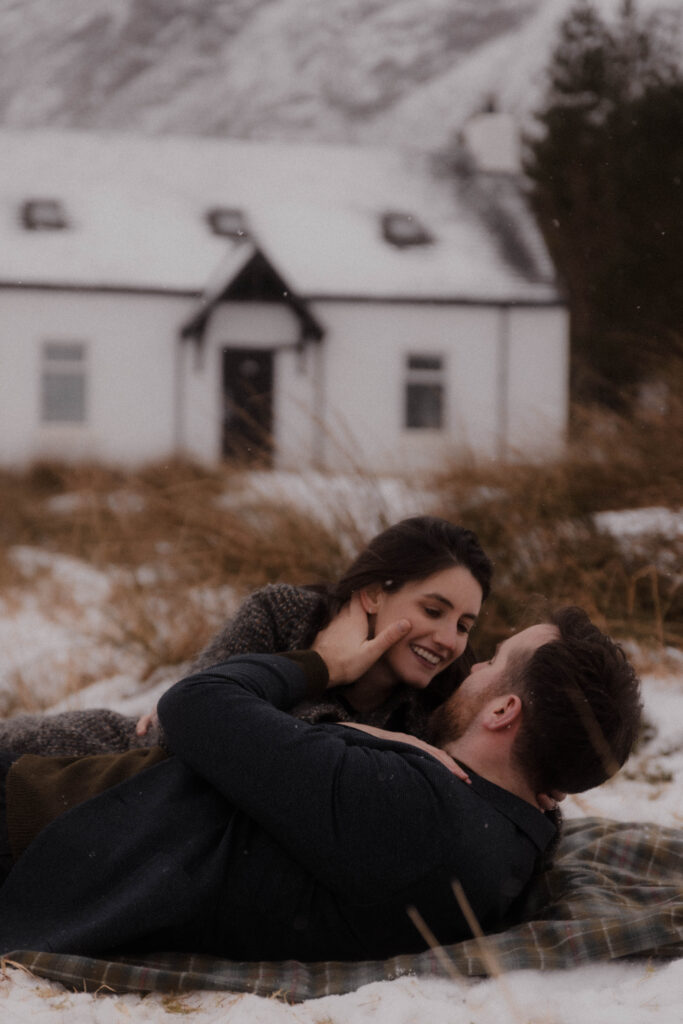 Snowy Glencoe Engagement