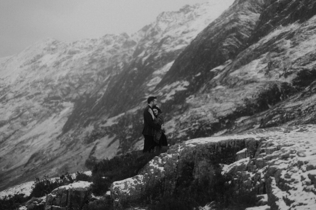 Snowy Glencoe Engagement